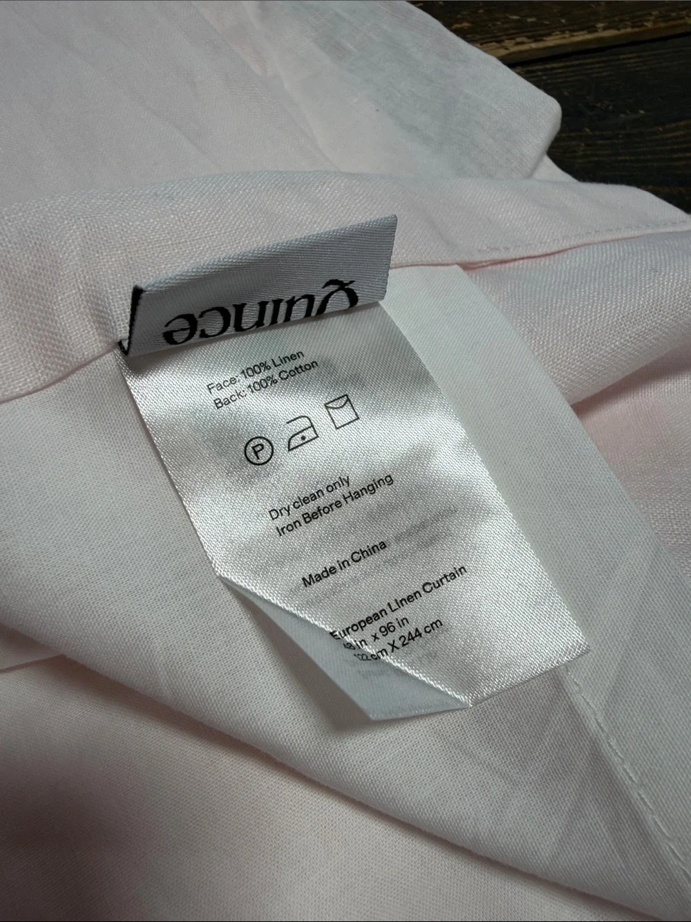 European Linen Curtain - Single Panel Blush - Size 48 x 96